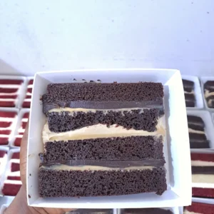Chocolate fudge cake slice
